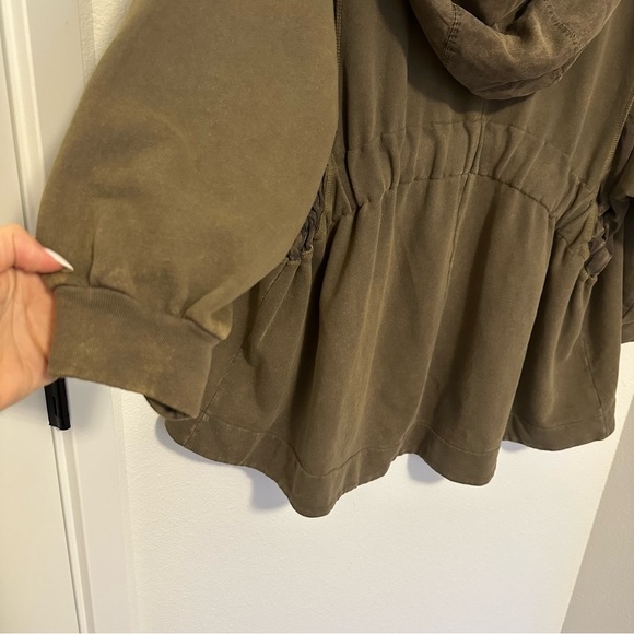 Free People C'mon Hooded Cardigan Jacket Relaxed Boho Deep Green Size S Women’s - Picture 8 of 10